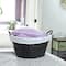 Household Essentials 12.5" Round Wicker Laundry Basket with Handles